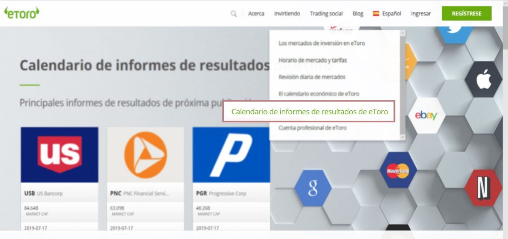eToro's Spanish Events Calendar