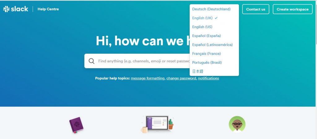 Slack Multilingual Help Center