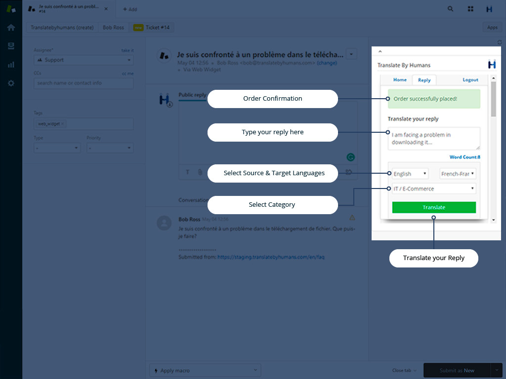 Translate Ticket Zendesk App