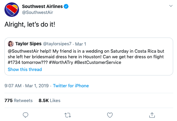 Southwest Airlines Customer Service